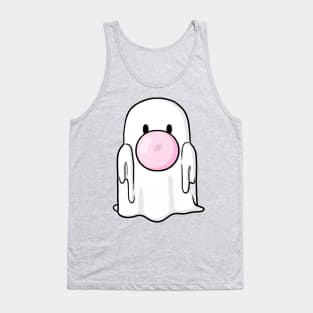 Bubblegum Blowing Ghost Digital Illustration Tank Top